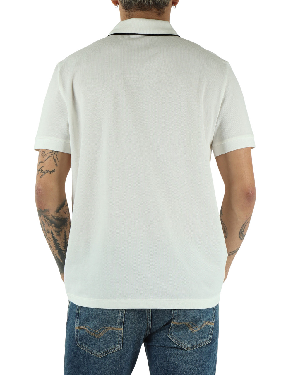 OFF WHITE | Slim Fit Derby-Polo aus Baumwoll-Piqué
