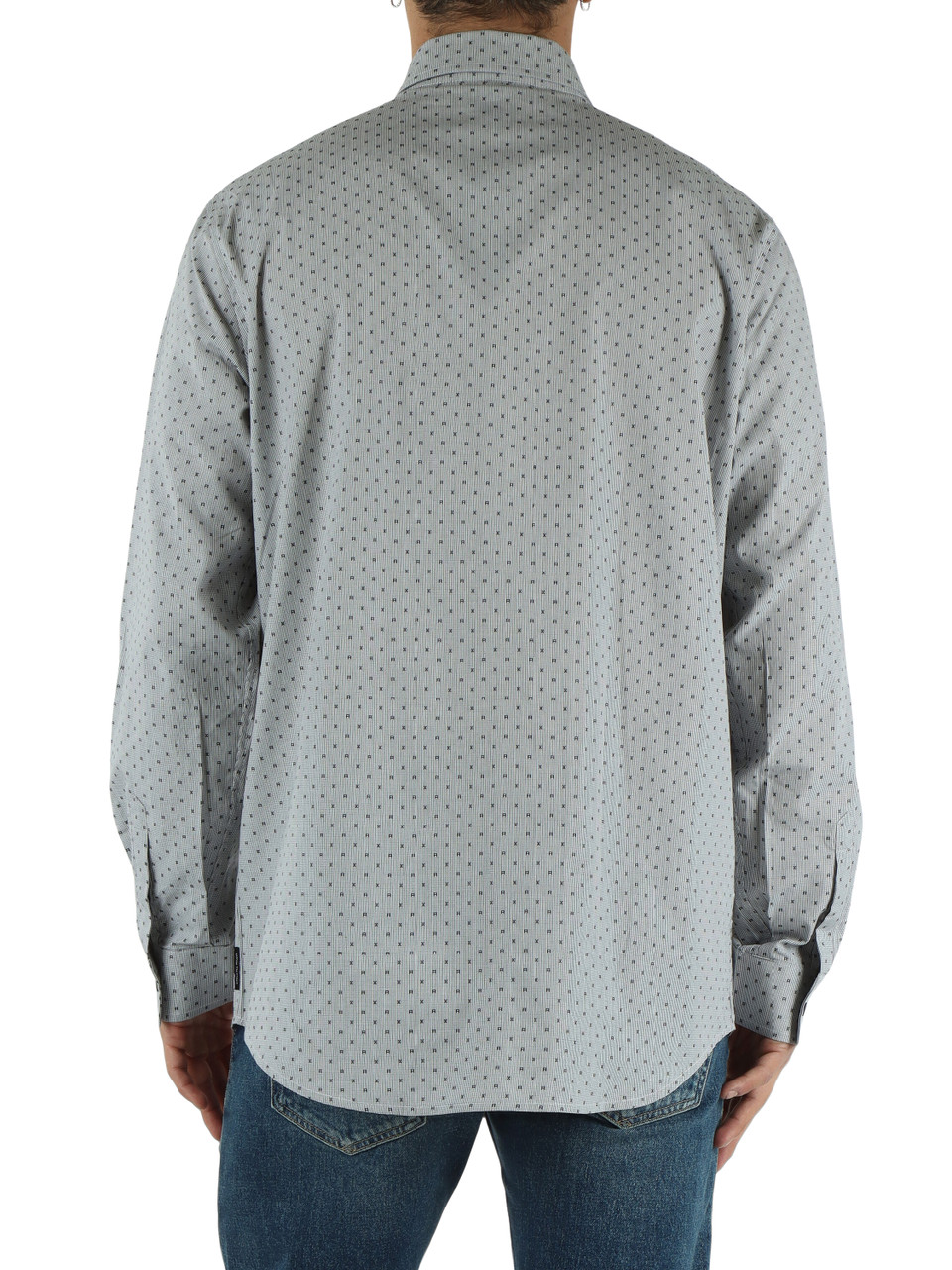GRIGIO | Camicia regular fit in cotone con motivo decorativo