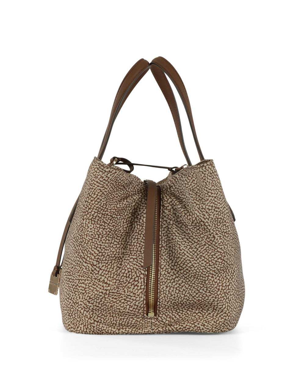 MARRONE | Borsa Bauletto Vis A Vis in tessuto OP
