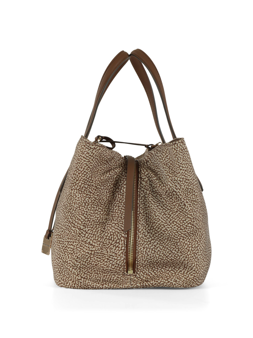 MARRONE | Borsa Bauletto Vis A Vis in tessuto OP