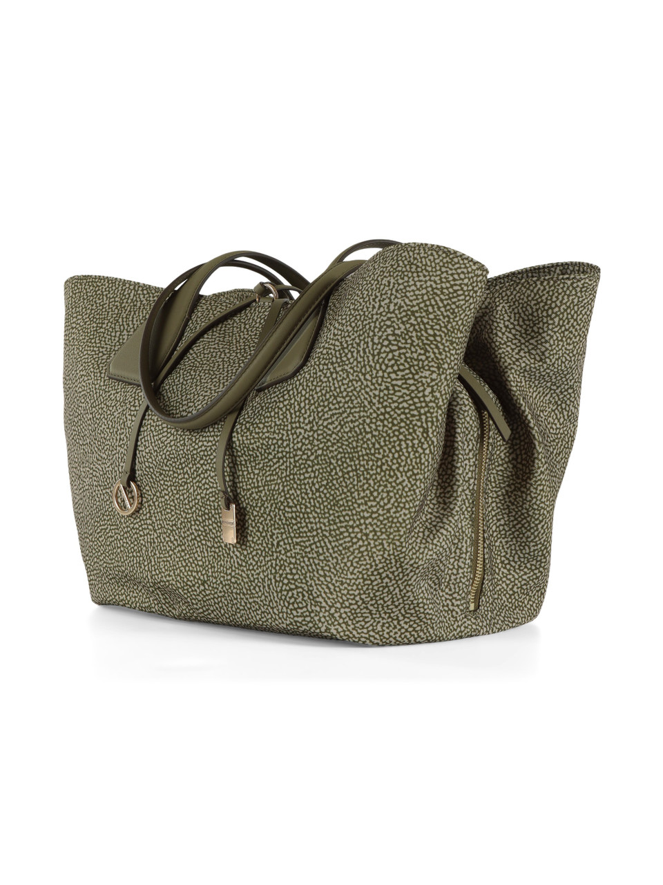 VERDE | Borsa Shopping Vis A Vis in tessuto OP