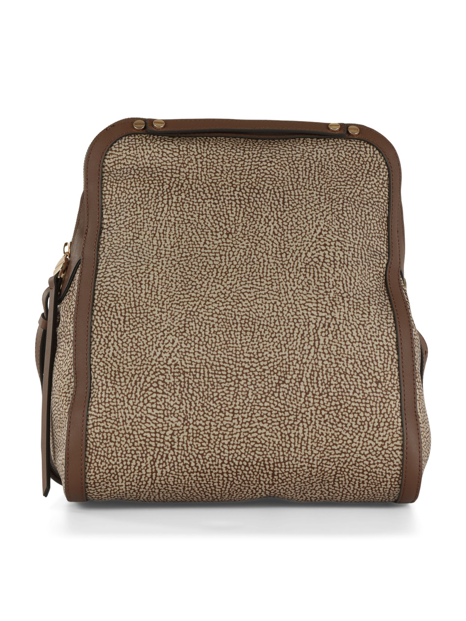 MARRONE | Borsa cross over Frame in tessuto OP