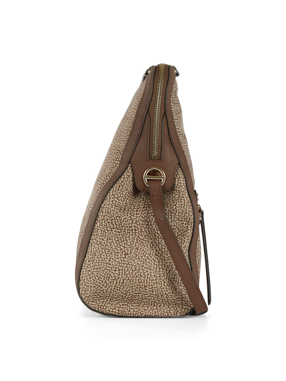 MARRONE | Borsa cross over Frame in tessuto OP