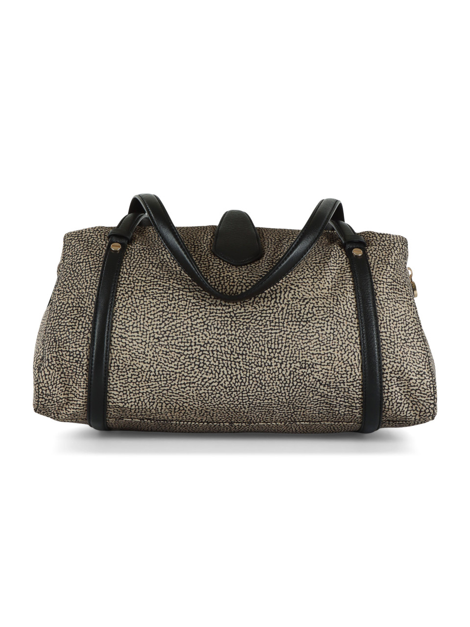 SCHWARZ | Medium Bauletto Tasche aus OP-Stoff