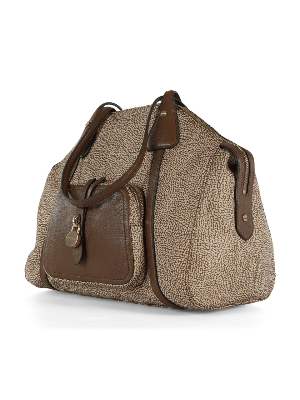 MARRONE | Borsa Shopping Medium Poche in tessuto OP