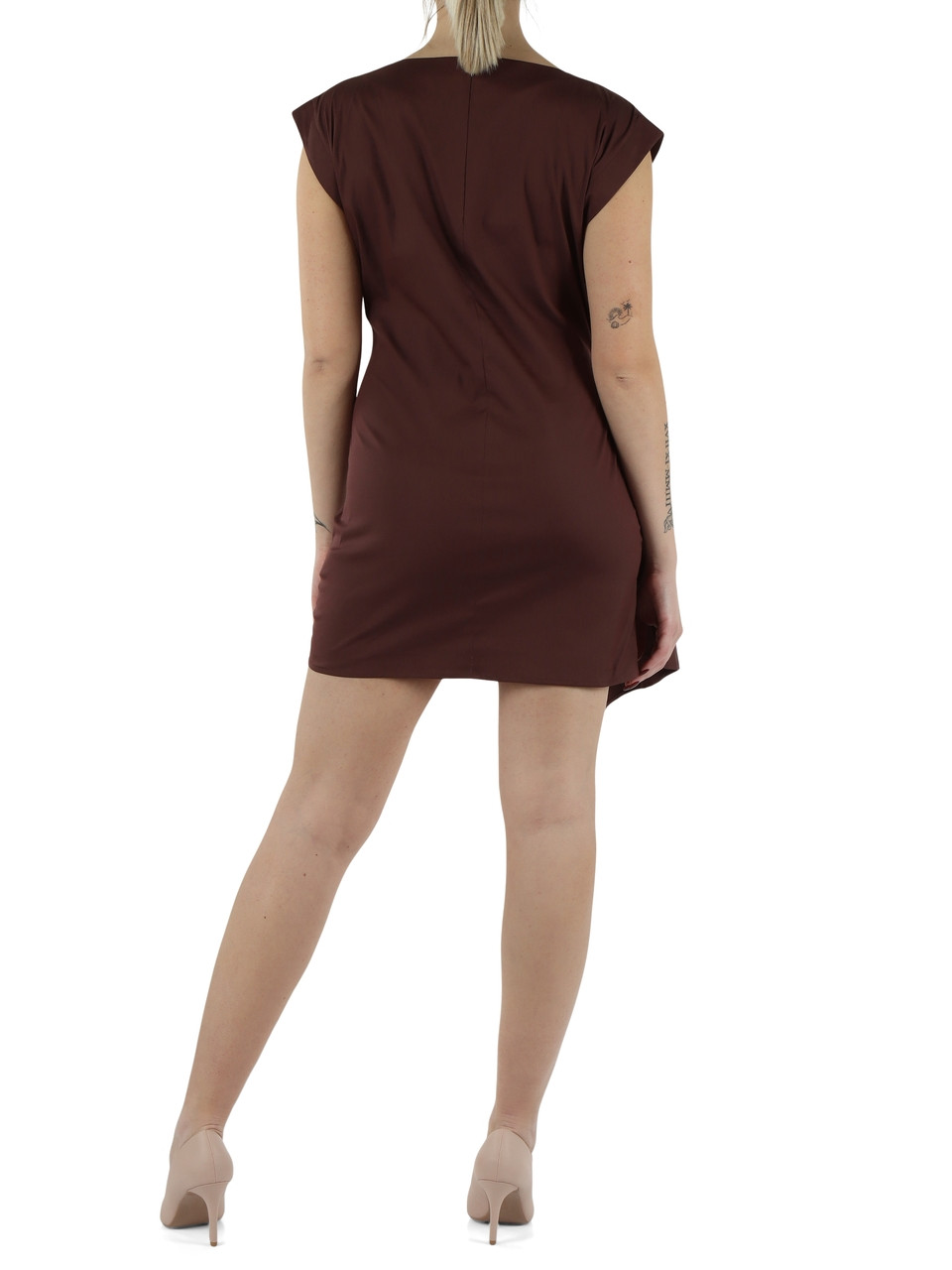 MARRONE | Abito corto in popeline SABINE