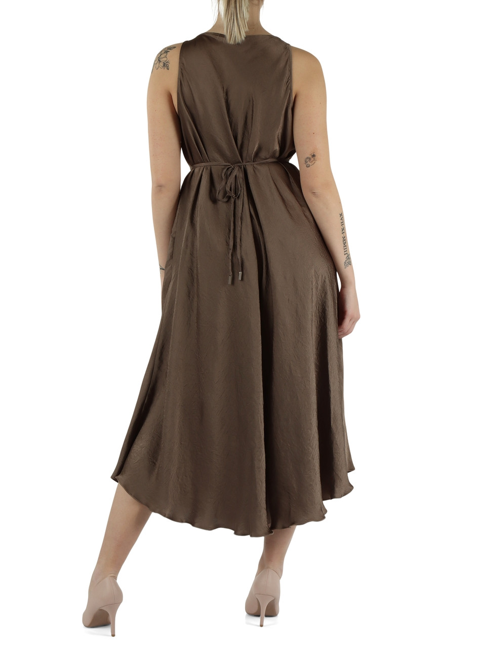 BRAUN | MONOCHROME: Kleid mit Crinkle-Effekt ALCOOL