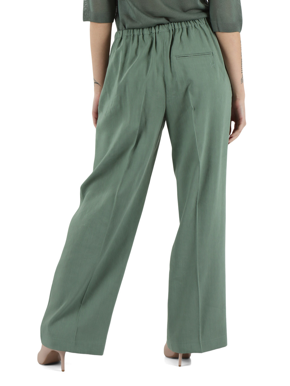 VERDE | MONOCHROME: Pantalone in lino e viscose ALLORO