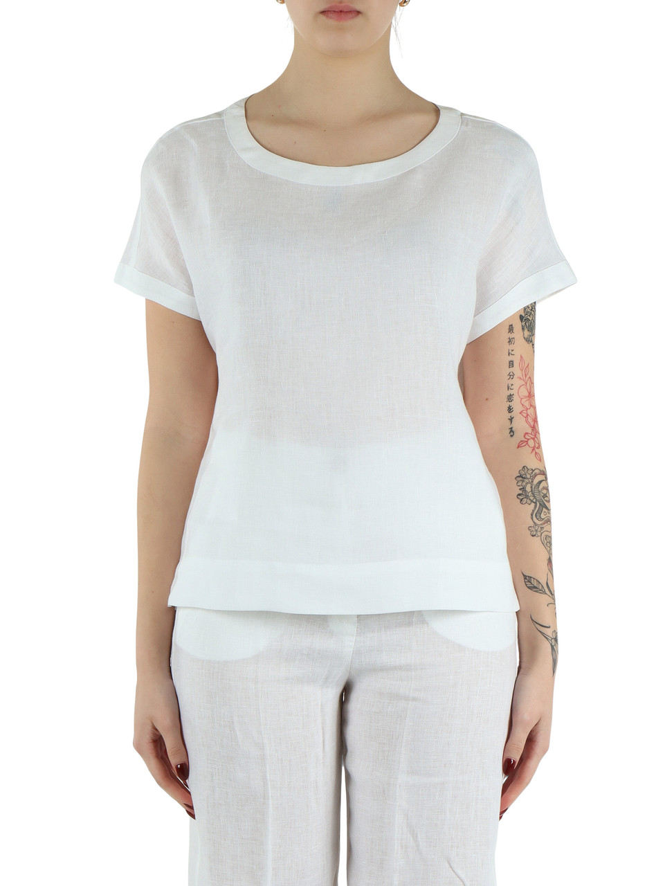BIANCO | Blusa in lino GEYSER