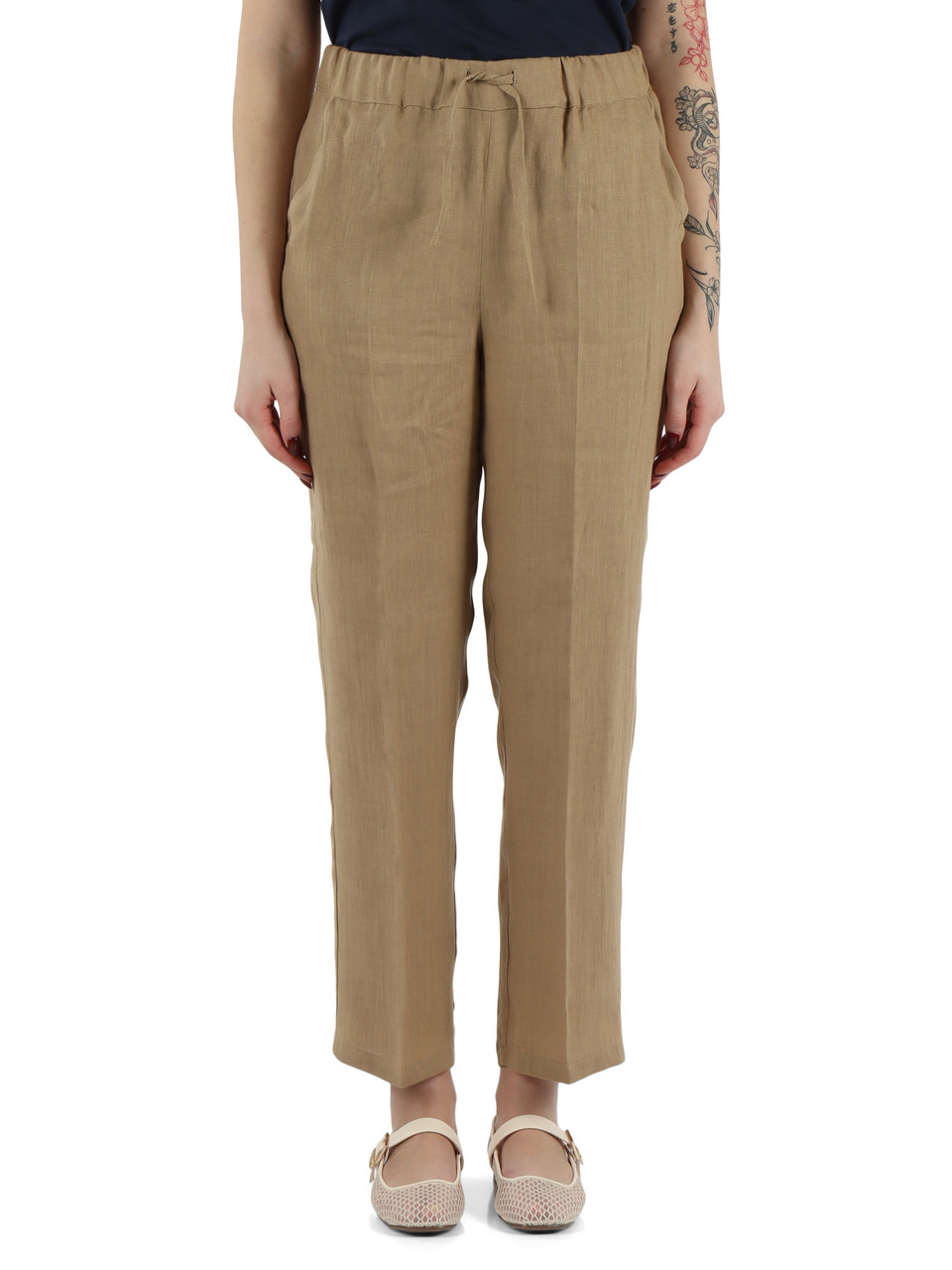 CAMMELLO | Pantalone stile jogger in lino SAUNA