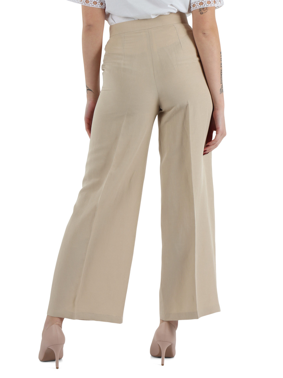 BEIGE | Pantalone in lino e viscosa PERA