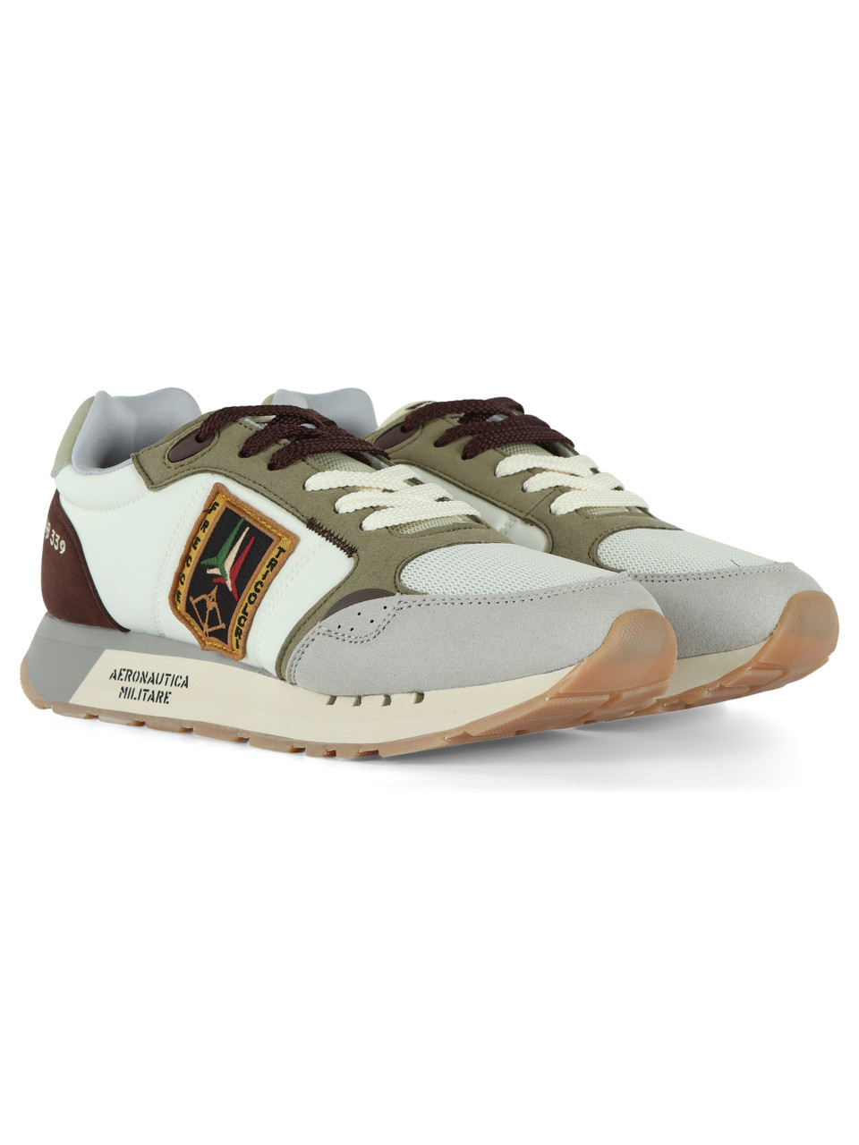 OFF WHITE | Sneakers in tessuto ed ecosuede con patch logo