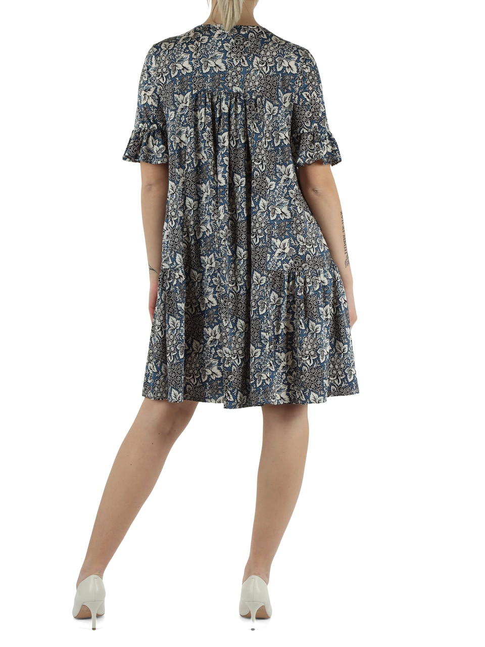 HELLBLAU | Ausgestelltes Kleid FUOCO aus Baumwolljersey