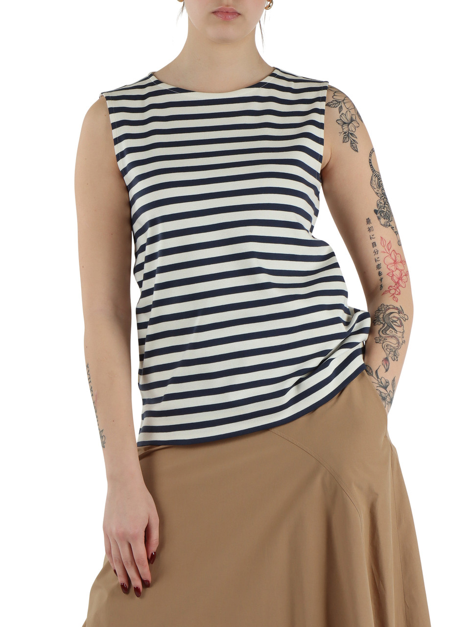 BLU | Top in jersey di cotone interlock MULTIH