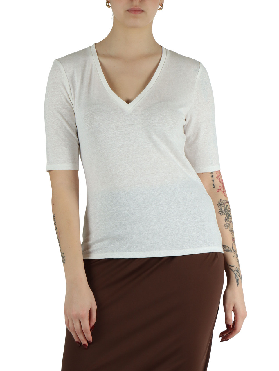 OFF WHITE | T-shirt in lino stretch OPZIONE