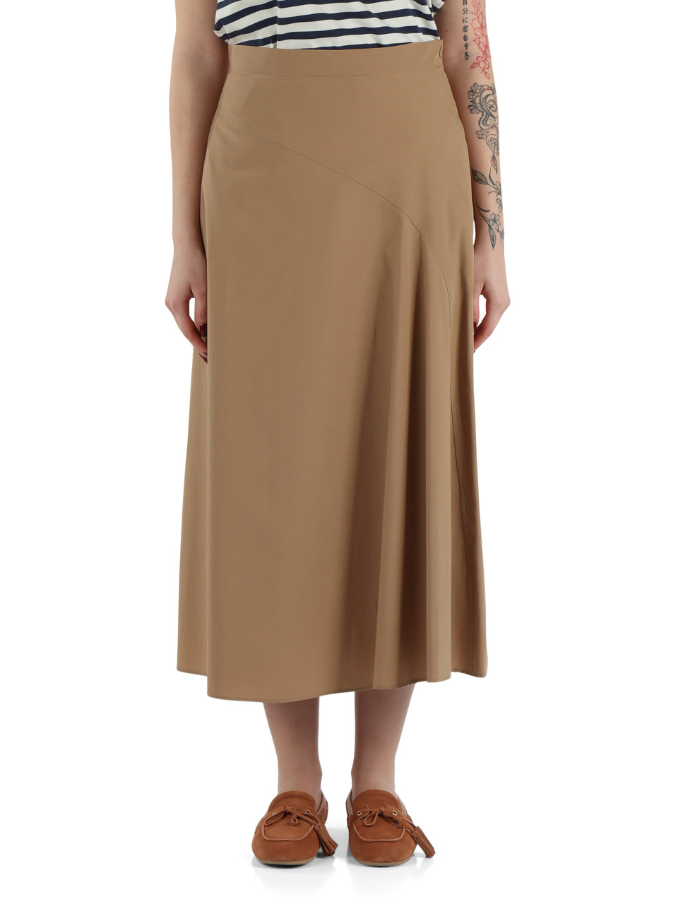 CAMMELLO | Gonna midi ZATTERA in popeline cotone