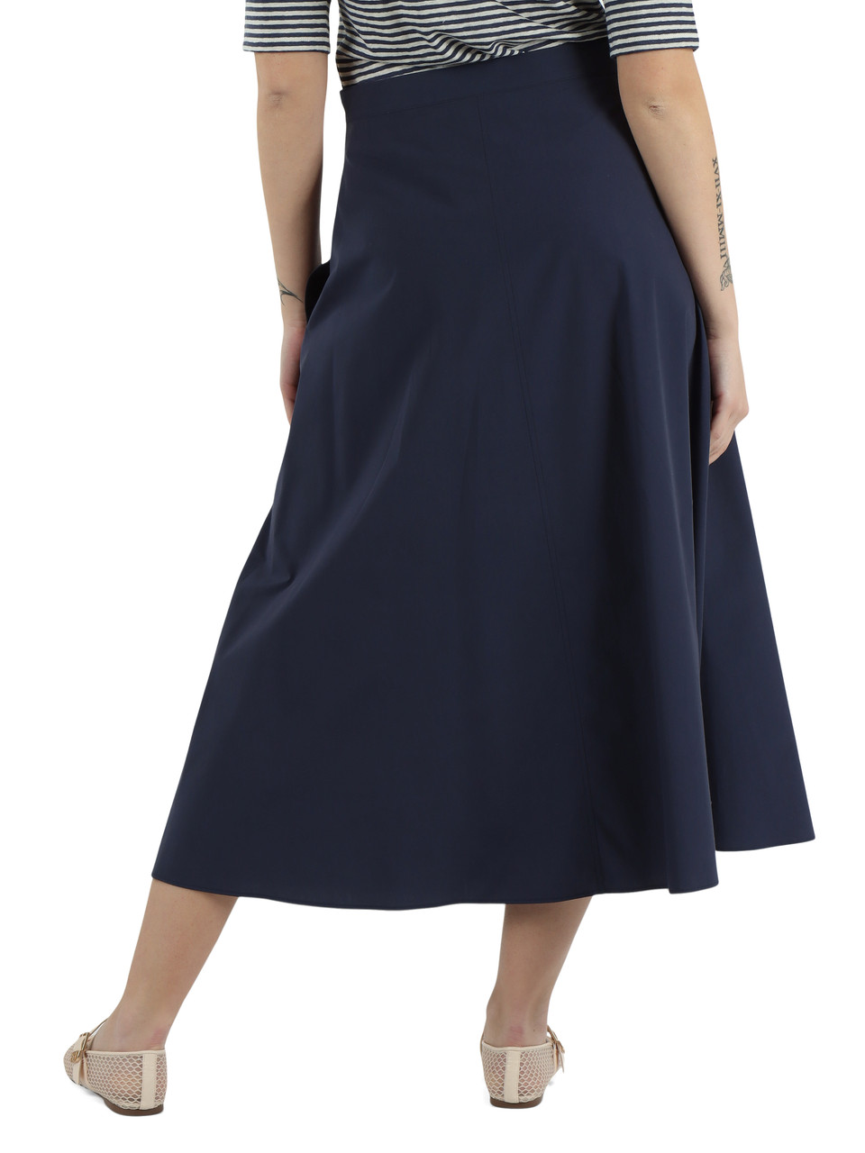 BLAU | ZATTERA Midirock aus Baumwollpopeline