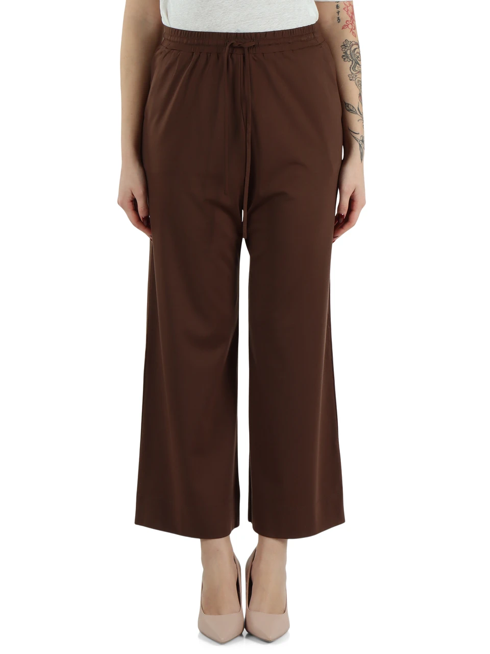 MARRONE | Pantalone MODICO in misto viscosa e lyocell