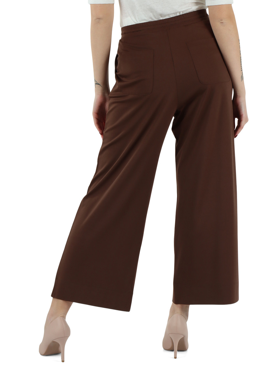 MARRONE | Pantalone MODICO in misto viscosa e lyocell