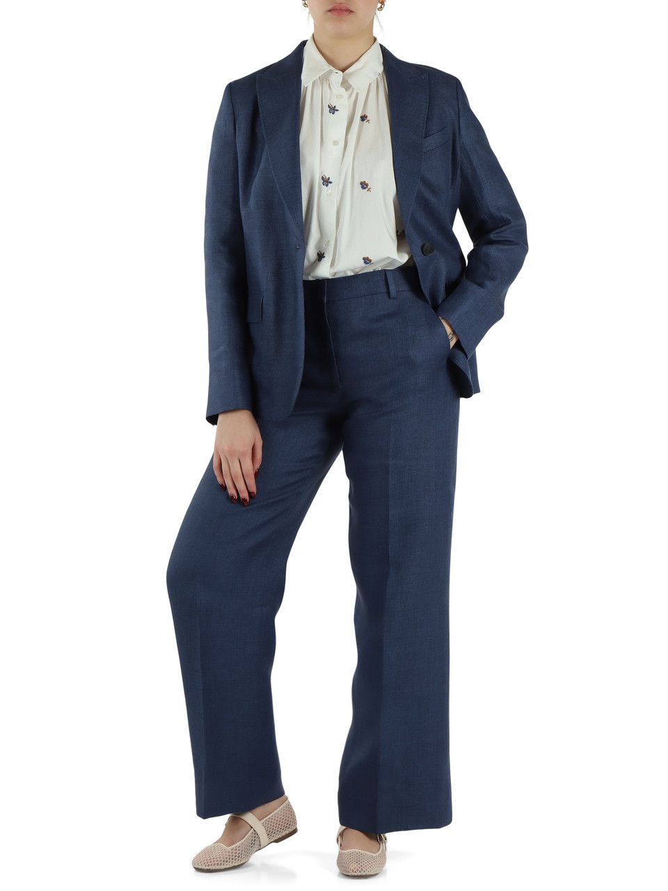 BLAU | MALIZIA Hose aus Leinen-Canvas
