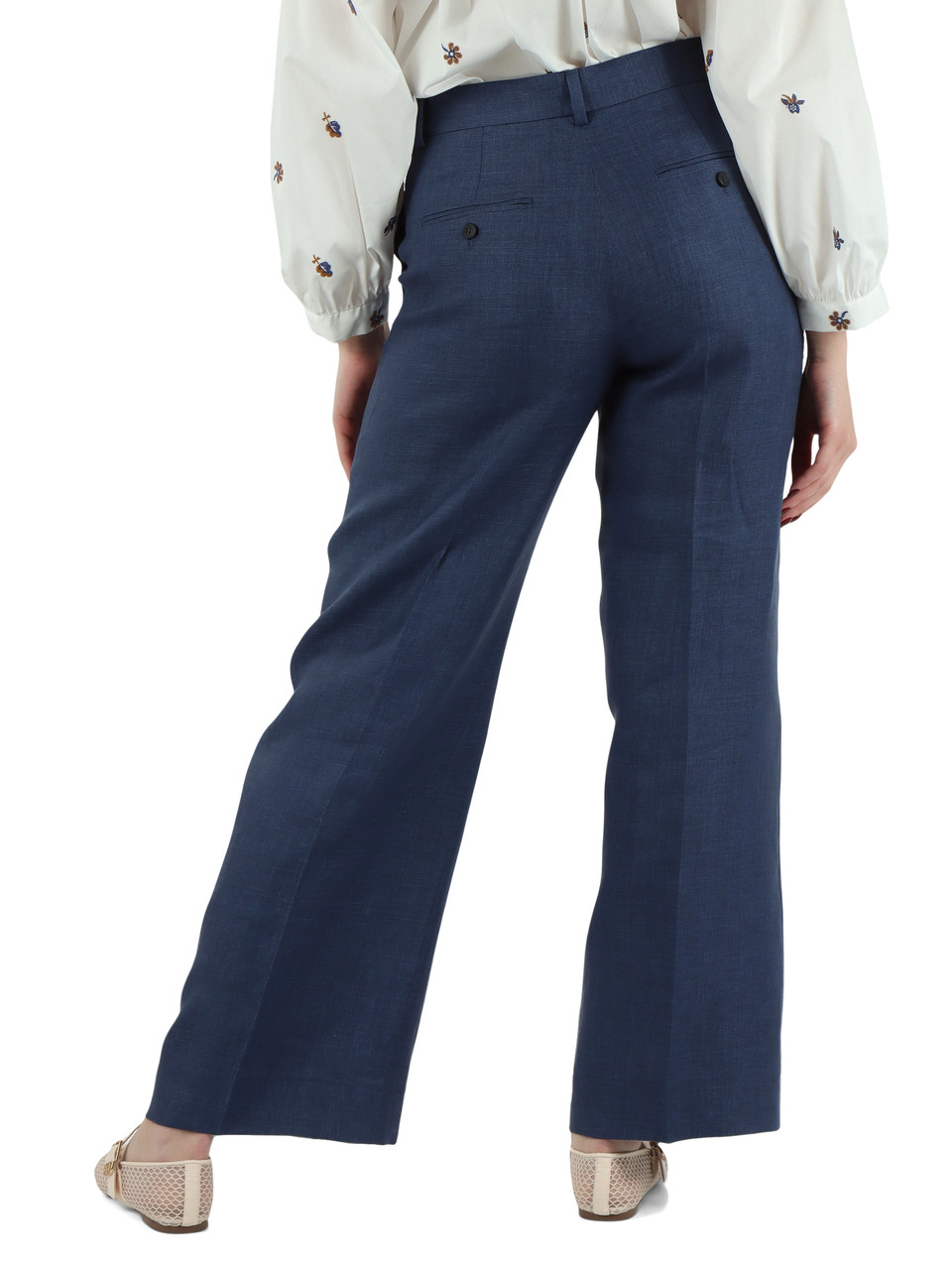 BLAU | MALIZIA Hose aus Leinen-Canvas