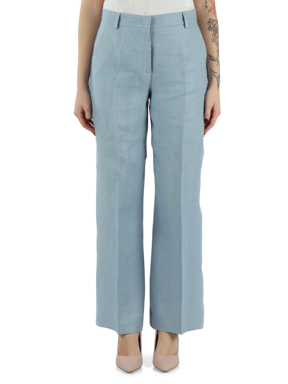 AZZURRO | Pantalone MALIZIA in canvas di lino