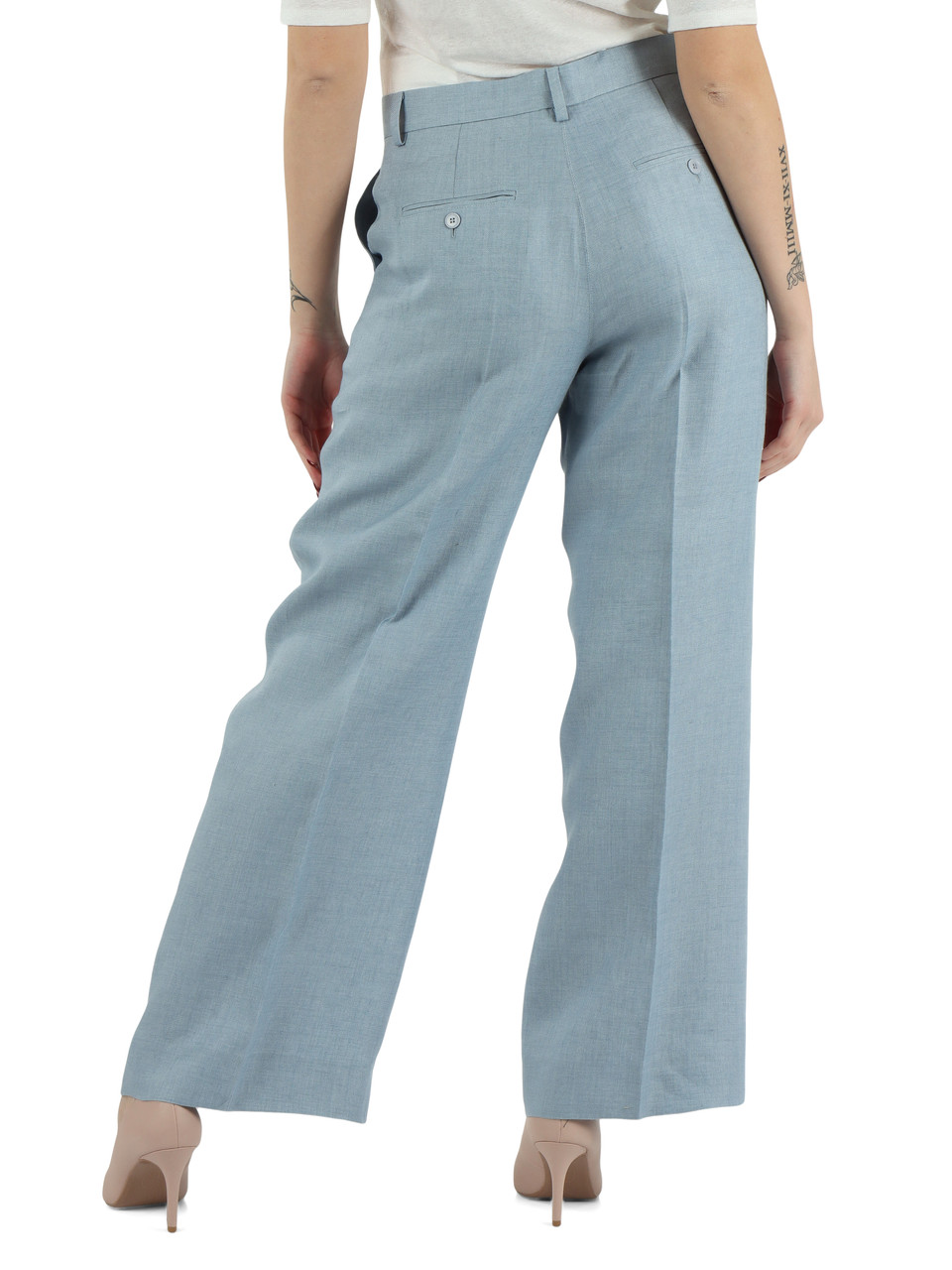 AZURBLAU | MALIZIA Hose aus Leinen-Canvas
