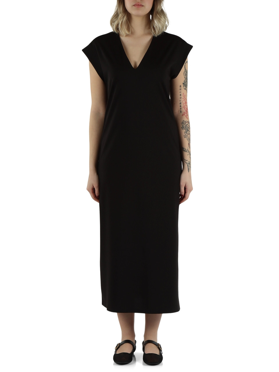 SCHWARZ | Midi-Kleid MIRTO aus Lyocell- und Viskosemischung
