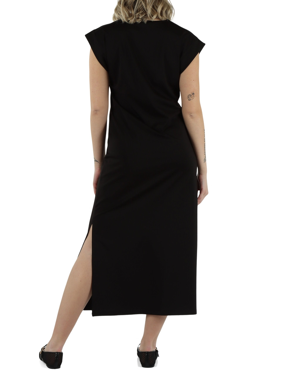 SCHWARZ | Midi-Kleid MIRTO aus Lyocell- und Viskosemischung