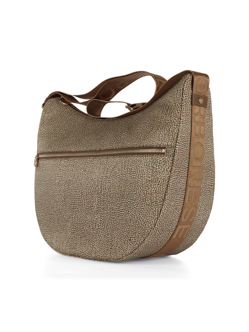 MARRONE | Borsa LUNA Medium Eco Line in tessuto OP