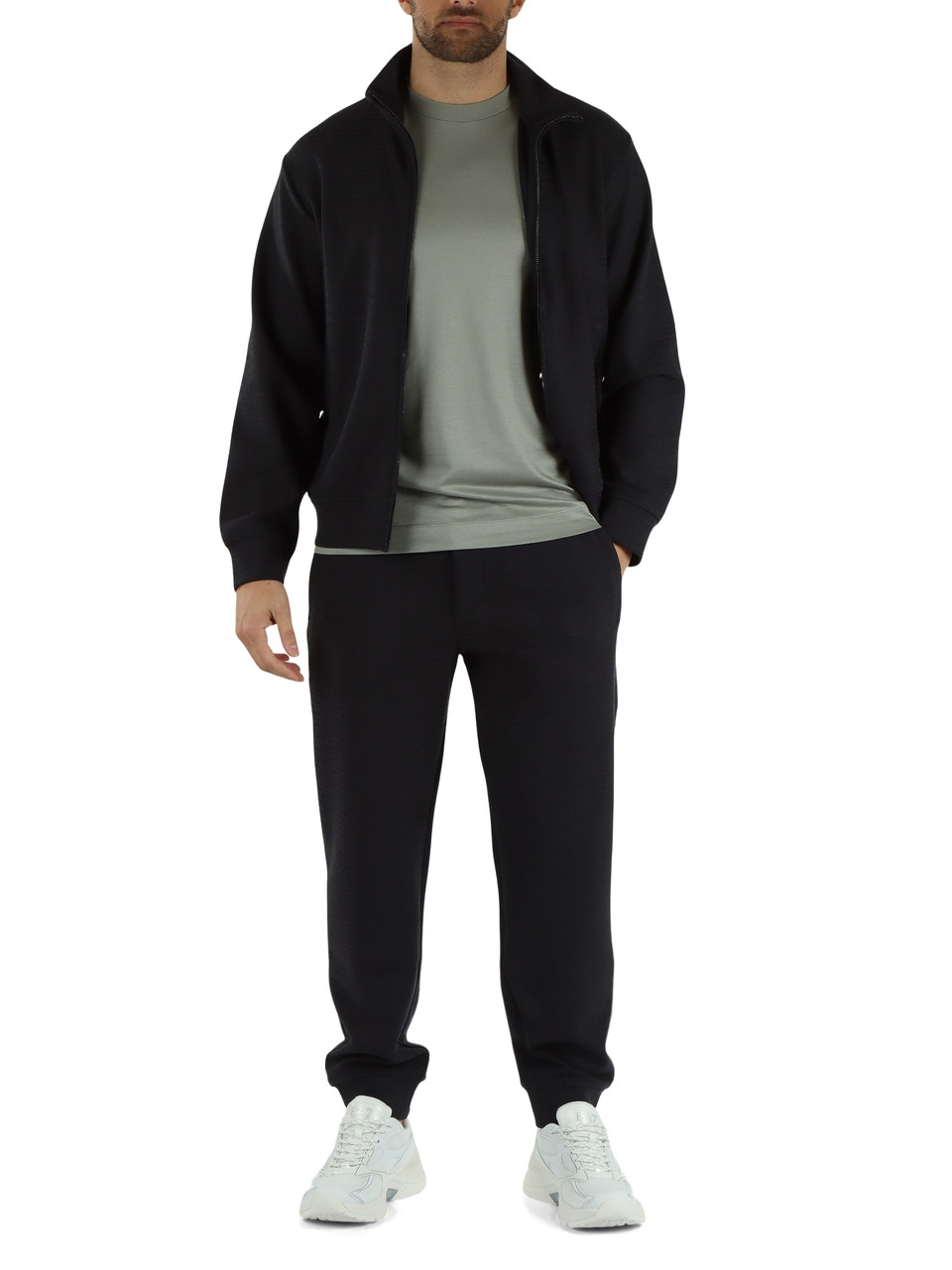 BLU SCURO | Pantalone sportivo regular fit con scritta logo all over