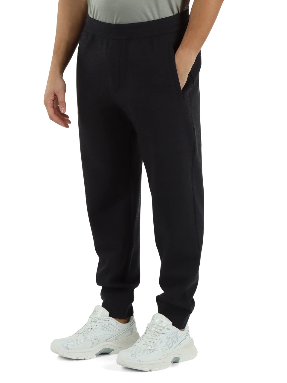 BLU SCURO | Pantalone sportivo regular fit con scritta logo all over