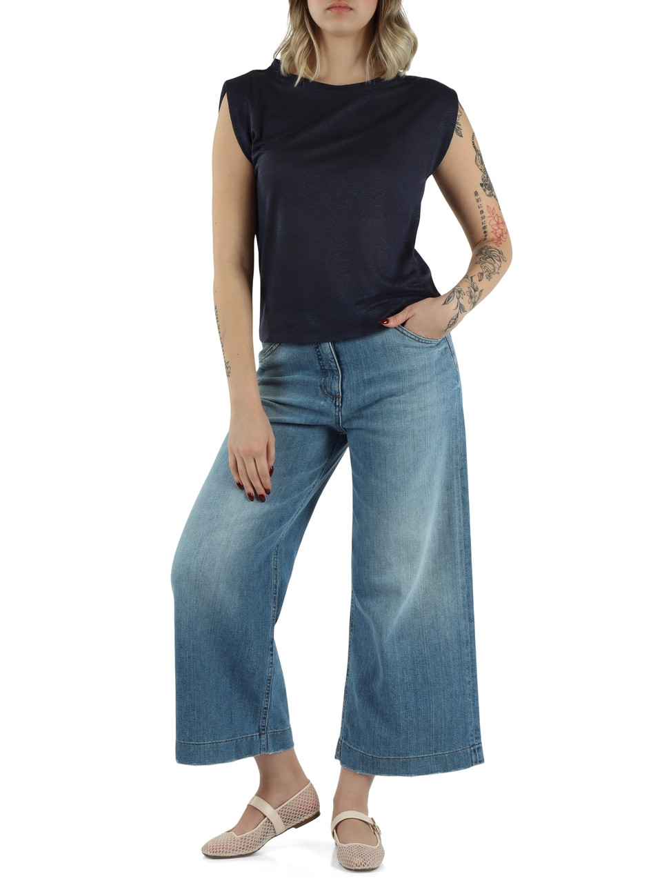 BLU | Top boxy fit in lino