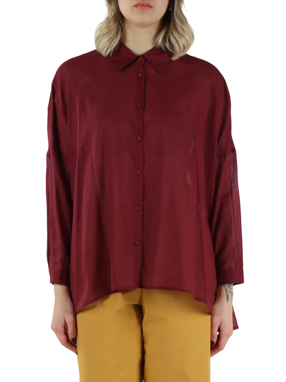 BORDEAUX | Camicia ampia in voile di cotone