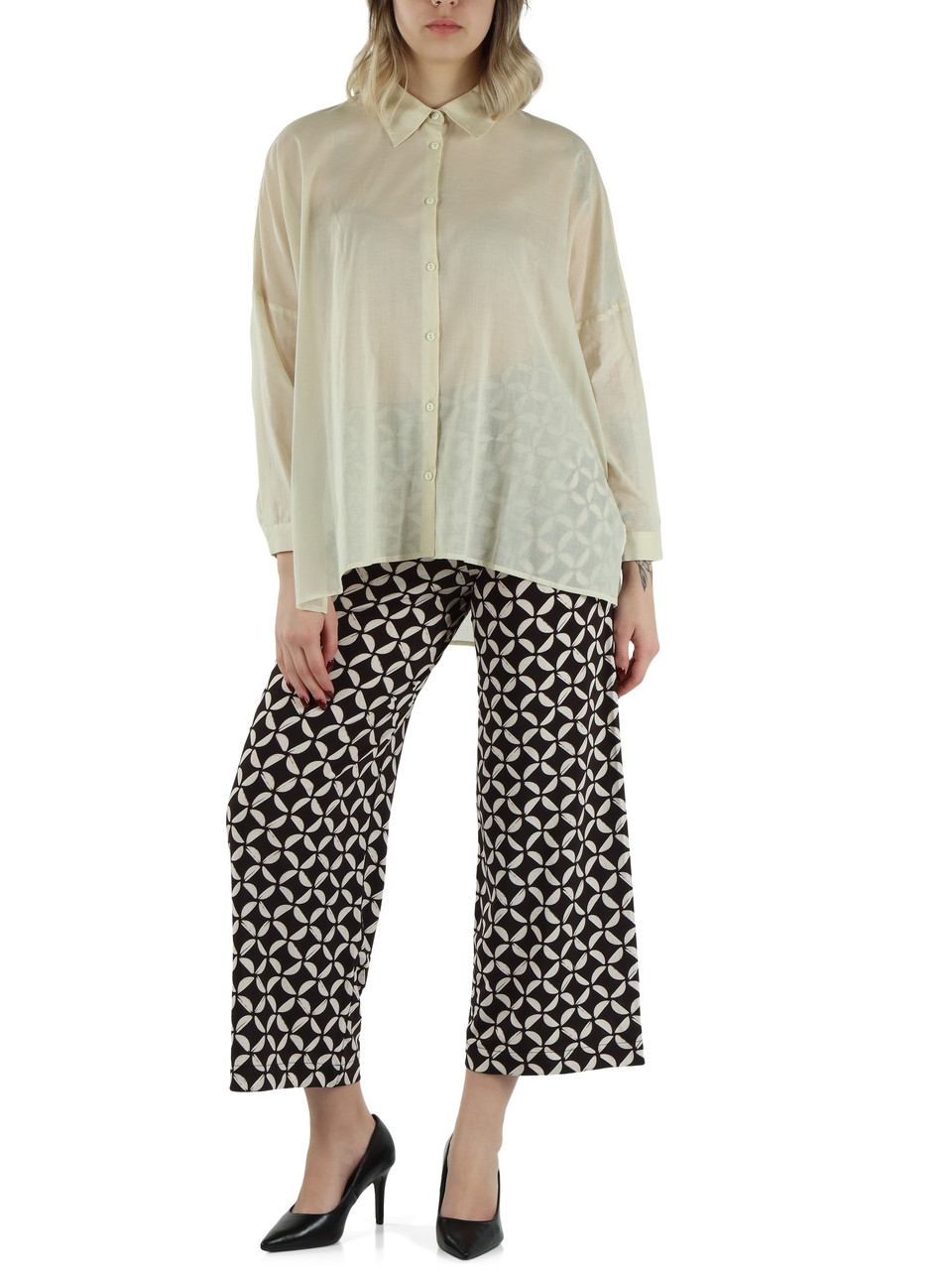 PANNA | Camicia ampia in voile di cotone