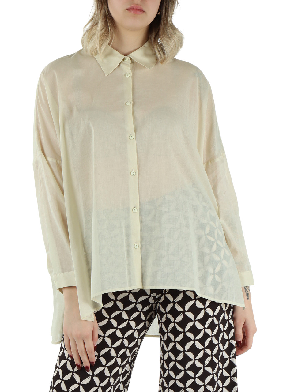 PANNA | Camicia ampia in voile di cotone