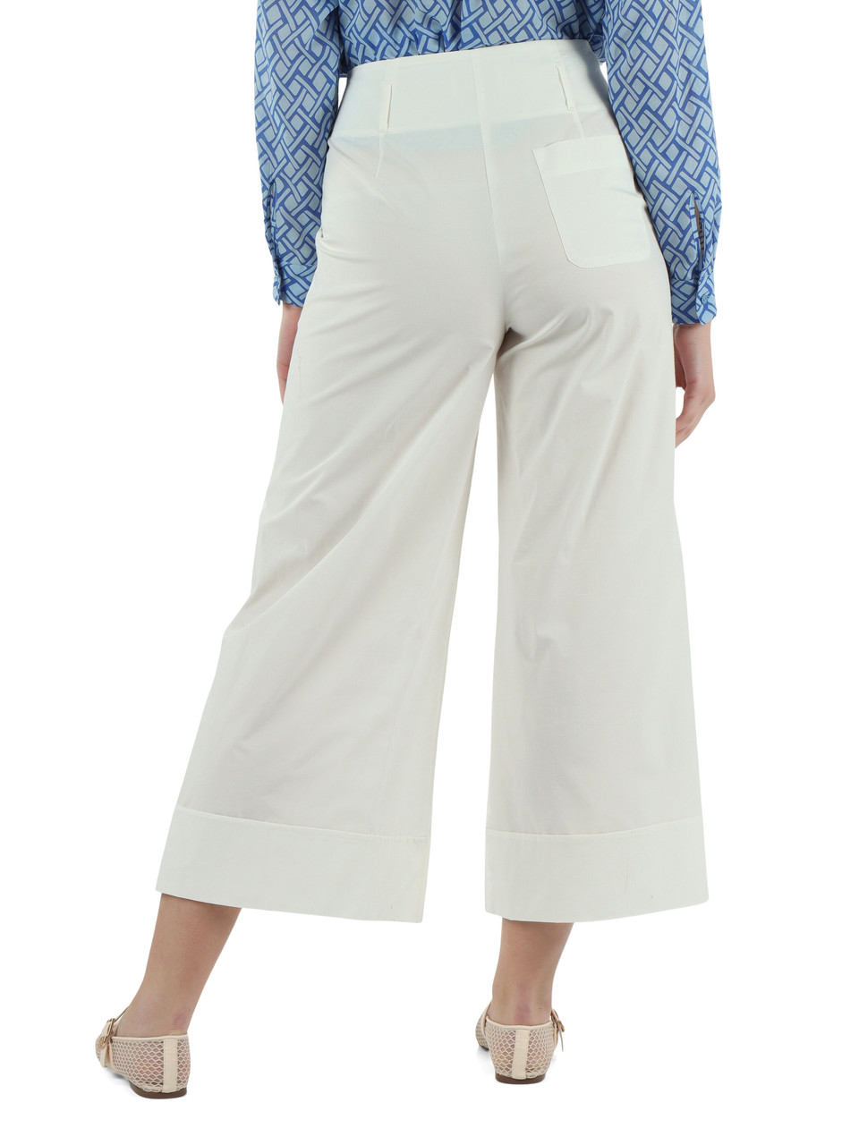 SAHNE | Weite Hose aus Stretch-Baumwolle