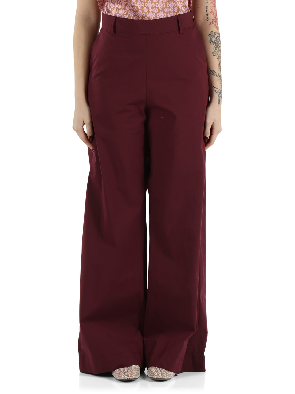 VINACCIA | Pantalone gamba larga in cotone stretch