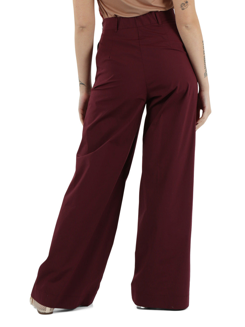VINACCIA | Pantalone gamba larga in cotone stretch