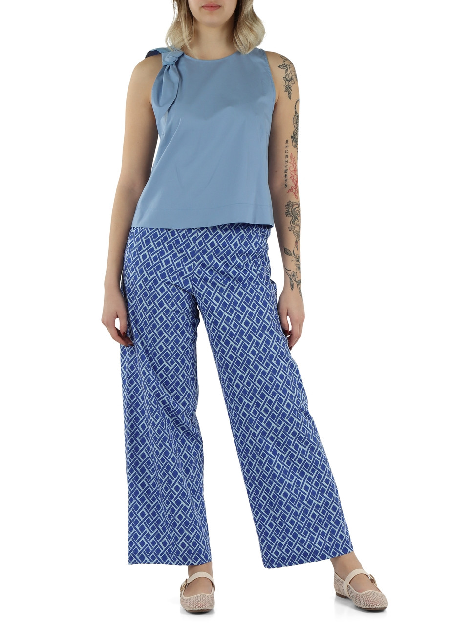 BLUETTE | Pantalone gamba larga in lino