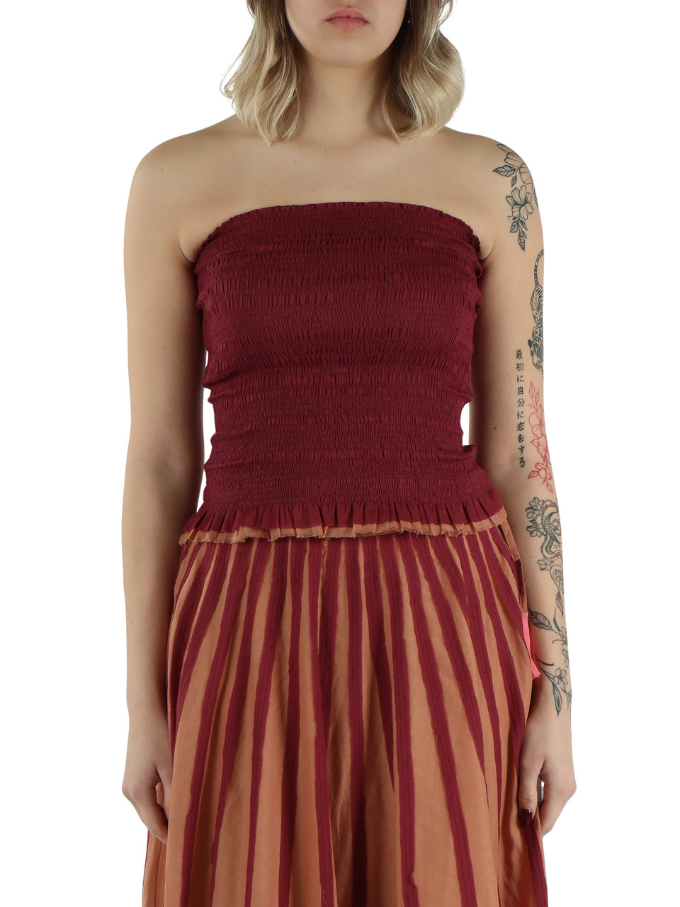 BORDEAUX | Smocktop aus Baumwolle