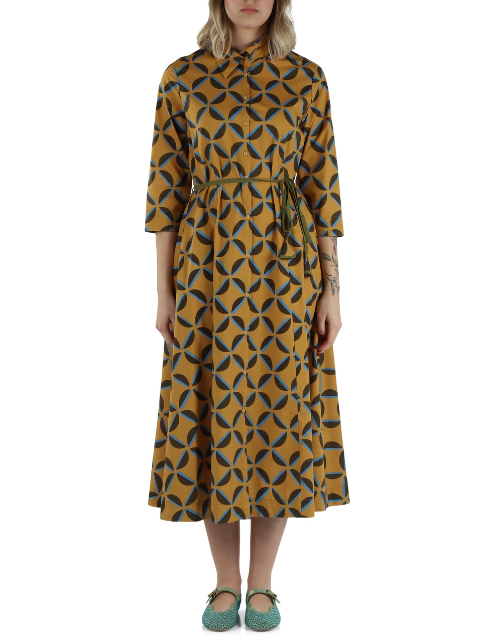 OCRA | Abito chemisier in cotone leggero stampato