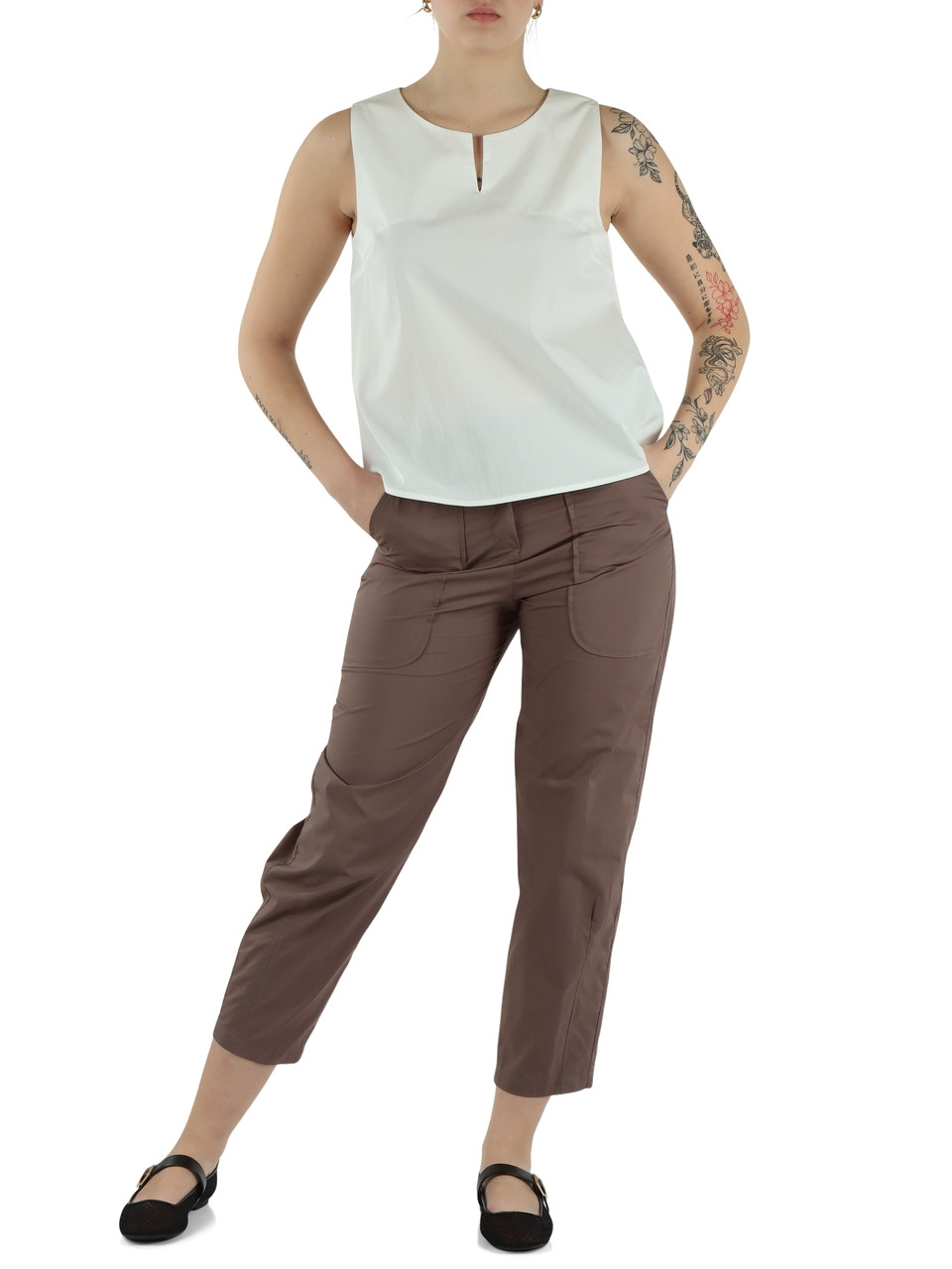 BIANCO | Top in misto cotone