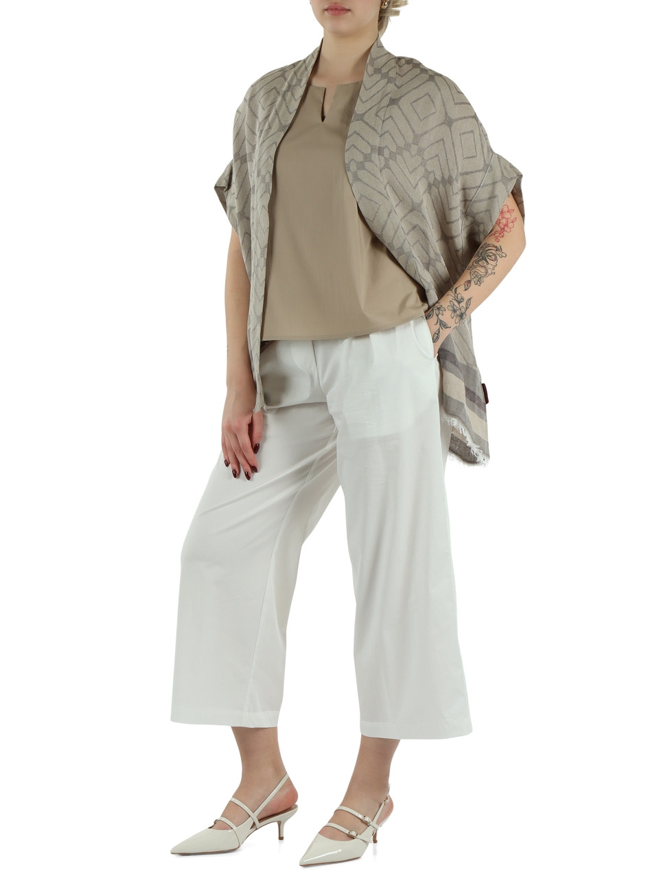 BEIGE | Top in misto cotone