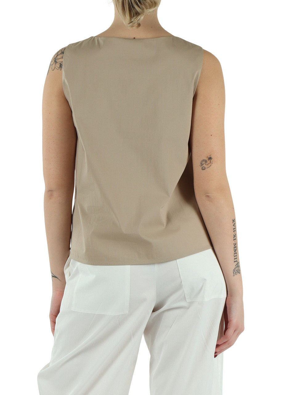 BEIGE | Top in misto cotone