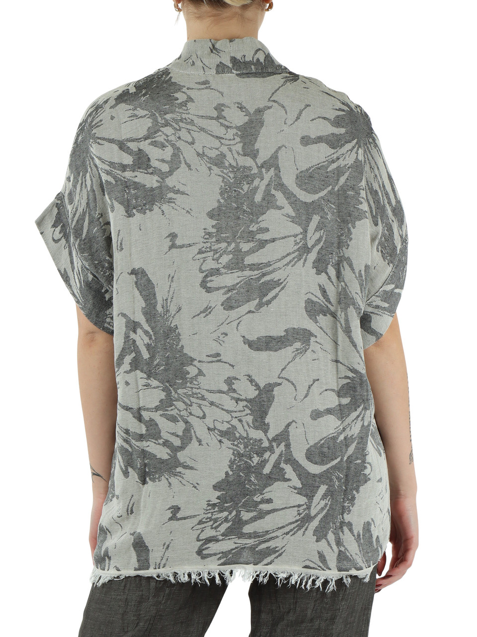 GRIGIO | Giacca stile kimono in misto cotone e modal