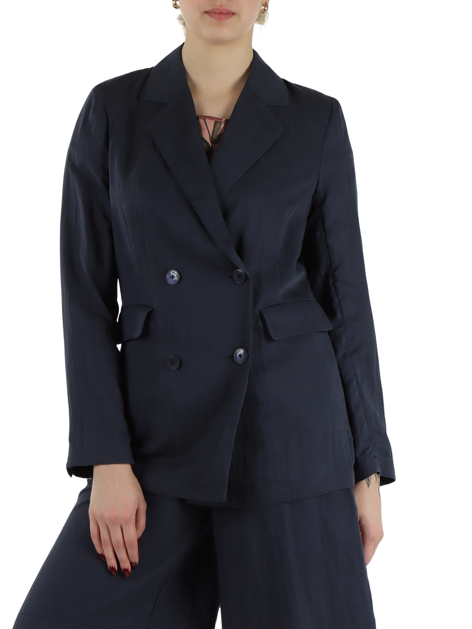 BLU | Giacca doppiopetto in misto lyocell