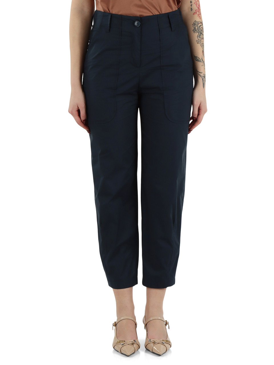 BLAU | ALESSIA Cropped-Hose aus Baumwolle