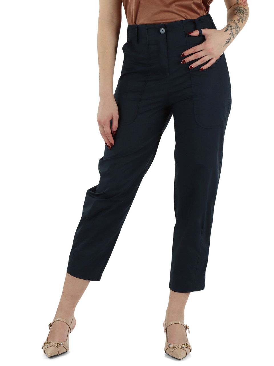 BLAU | ALESSIA Cropped-Hose aus Baumwolle