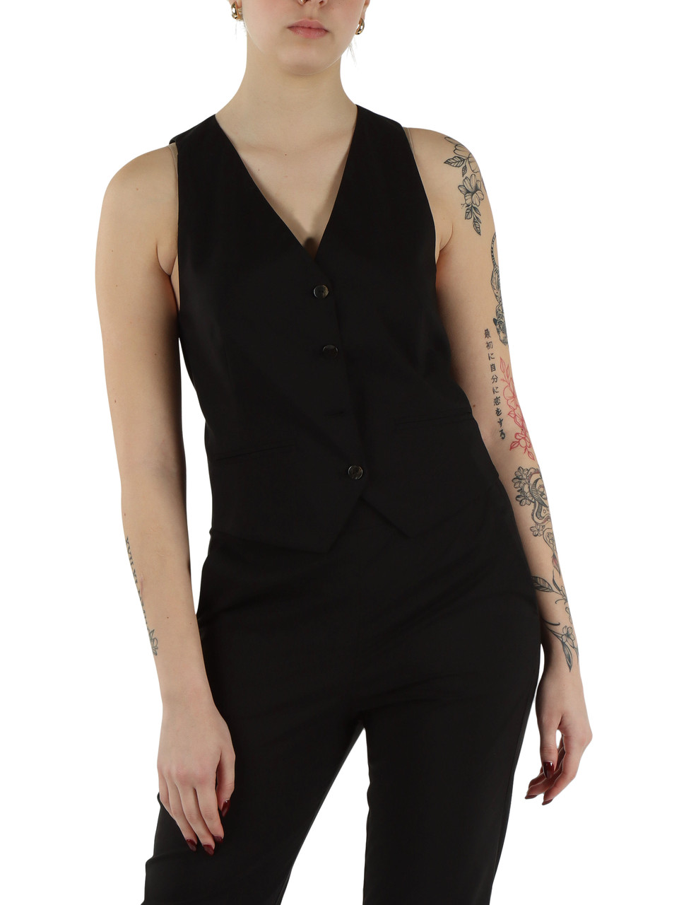 NERO | Gilet regolabile in misto cotone